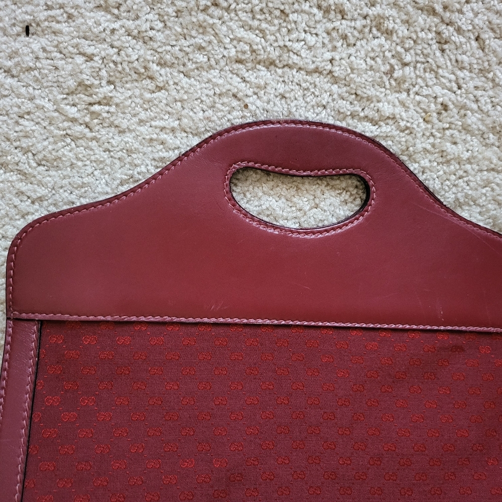 Pre-owned Vintage Gucci Bordeaux Red Shopper Tote Bag - Picture 13 of 15
